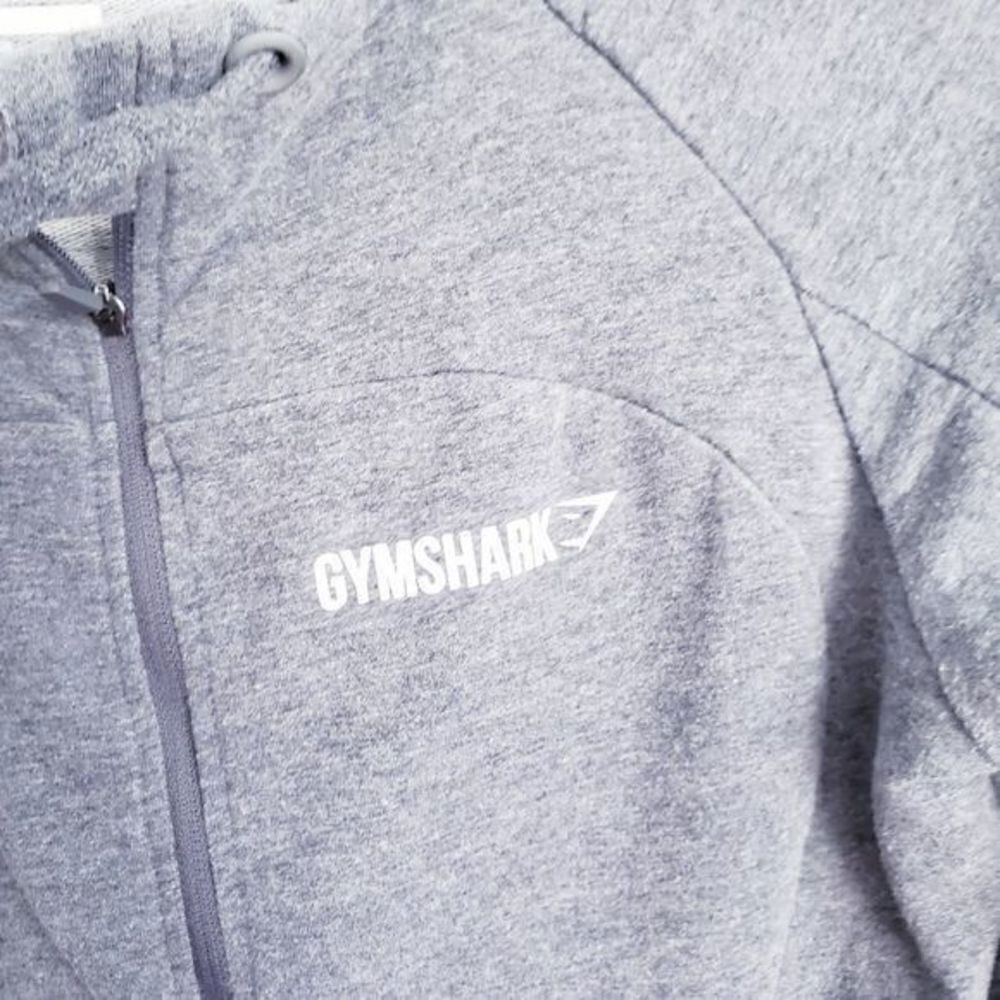 Gymshark Gray Fit Full Zip Athletic Hooded Jacket - Picture 4 of 6